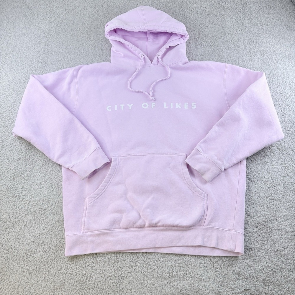 Alice Olivia City of Likes Lavender Pink Hoodie Women Streetwear Barbiecore Cozy
